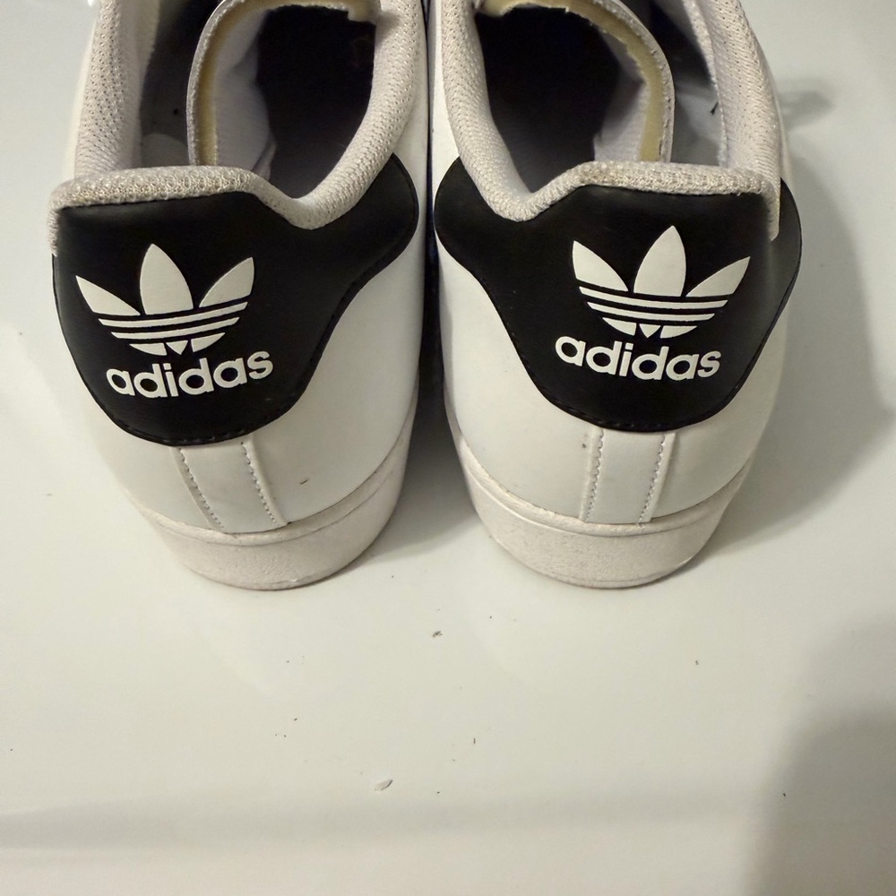 Adidas Superstar ADV White Sneakers with Black Stripes and Gold Accents - Picture 8 of 10